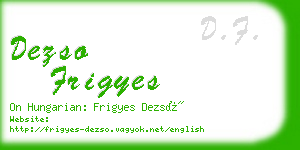 dezso frigyes business card